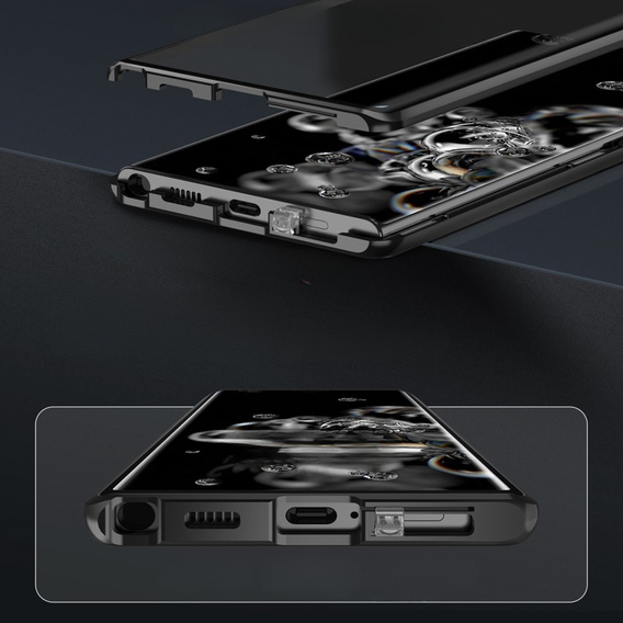 Etui do Samsung Galaxy S23 Plus, Magnetic Dual Glass, czarne