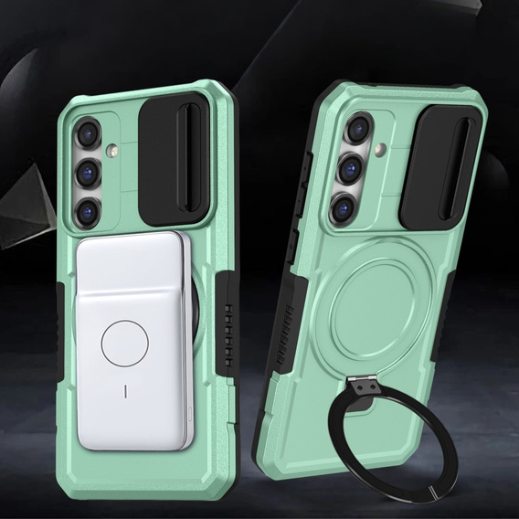 Etui pancerne do Samsung Galaxy S23 FE, CamShield MagSafe, zielone