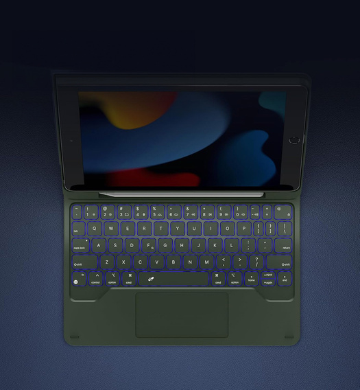 Etui z klawiaturą do iPad 10.2" 2021/2020/2019 (9/8/7 gen.), Dexnor Magnetic Keyboard Touchpad, zielone