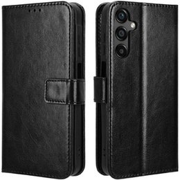 Etui z klapką do Samsung Galaxy M55 5G, Crazy Horse Wallet, czarne