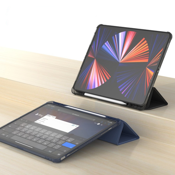 Etui do iPad Pro 12.9" 2022/2021/2020 (6/5/4 gen.), Smart Pencil, z miejscem na rysik, granatowe