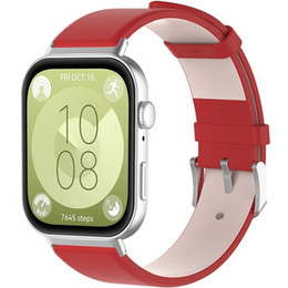 Pasek Skórzany do Huawei Watch Fit 4 / 4 Pro / 3, Czerwony