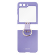 Etui GKK do Samsung Galaxy Z Flip 5 5G, Finger Ring z torebką, Fioletowe