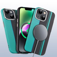 Etui do iPhone 14, Carbon Fiber MagSafe, czarne / niebieskie