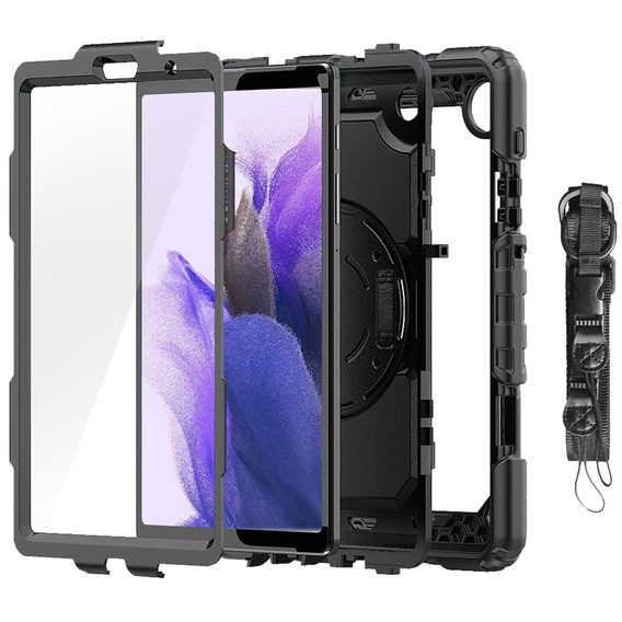 Etui do Samsung Galaxy Tab A7 Lite 8.7 T220 / T225, Pancerne z ochroną ekranu, Czarne