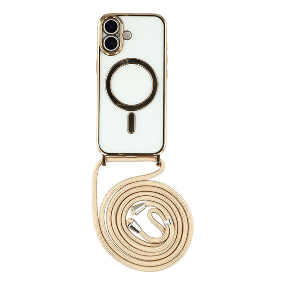 Etui do iPhone 17, Electro MagSafe, złote + Smycz
