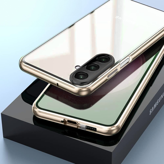 Etui do Samsung Galaxy A26 5G, Magnetic Dual Glass, złote