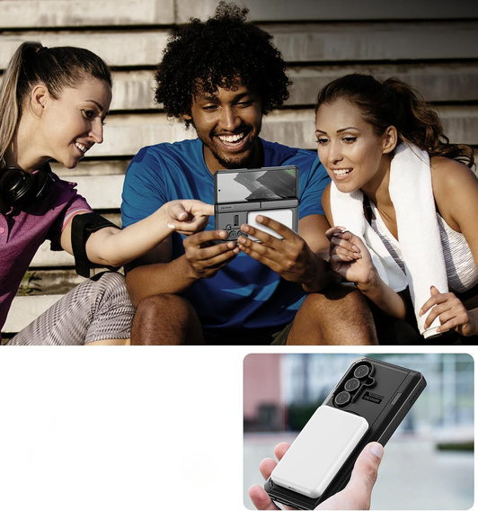 Etui pancerne do Samsung Galaxy Z Fold7 5G, Dexnor Magnetic,  do MagSafe - czarne