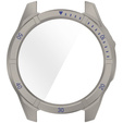 2w1 Etui + Szkło Hartowane do Garmin Fenix 8 43mm, Tytanowy / Niebieski