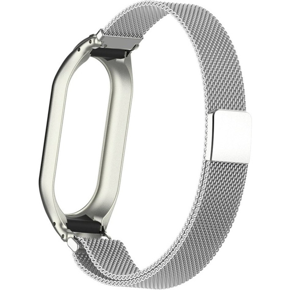 Pasek Bransoleta Milanese do Xiaomi Smart Band 10 / 9 / 8, Srebrny
