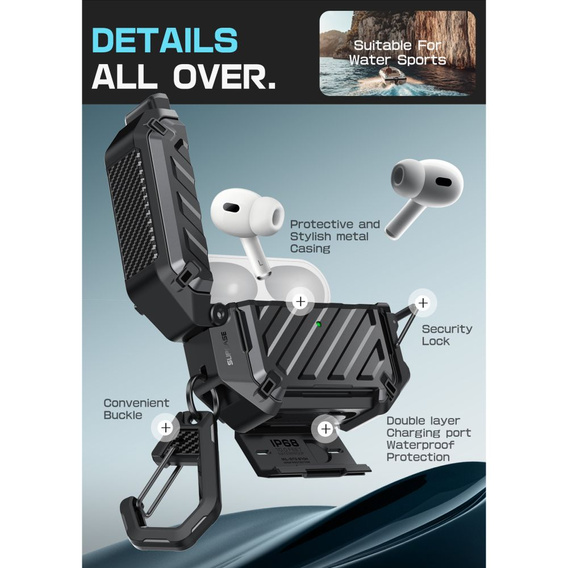 Etui SUPCASE Unicorn Beetle Pro MagSafe IP68 do Apple AirPods Pro 3 – Black