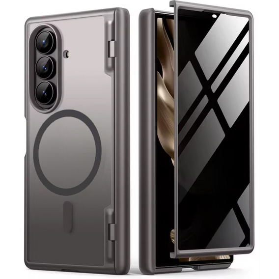 Etui do Samsung Galaxy Z Fold 7, Mobosi z ochroną zawiasów, Silver Shadow