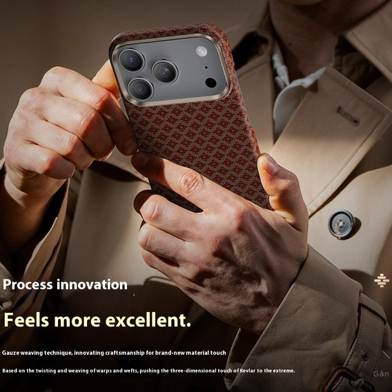 Etui BENKS C1 do iPhone 17 Pro Max, Kevlar Aramid Fiber, do MagSafe – pomarańczowe