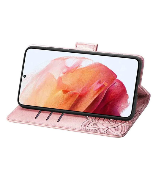 Etui z klapką do Oppo A80, Butterfly, różowe rose gold