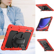 Etui pancerne do Samsung Galaxy Tab S9 Ultra, ochronne 360 z miejscem na rysik, Czerwone / Czarne