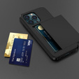 Etui do iPhone 15 Pro, Sliding Card Holder, czarne
