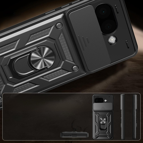 Etui pancerne do Google Pixel 9A, CamShield Slide, czarne