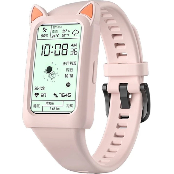 Etui Siliconowe CAT EARS do Huawei Honor Band 6/7, Pink