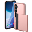 Etui do Samsung Galaxy A56 5G, Sliding Card Holder, różowe