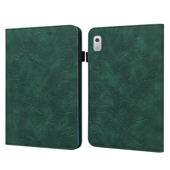 Etui do Lenovo Tab M9, With stand, Flower, zielone