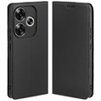 Etui do Xiaomi Poco F6, Leather Skin Wallet, czarne