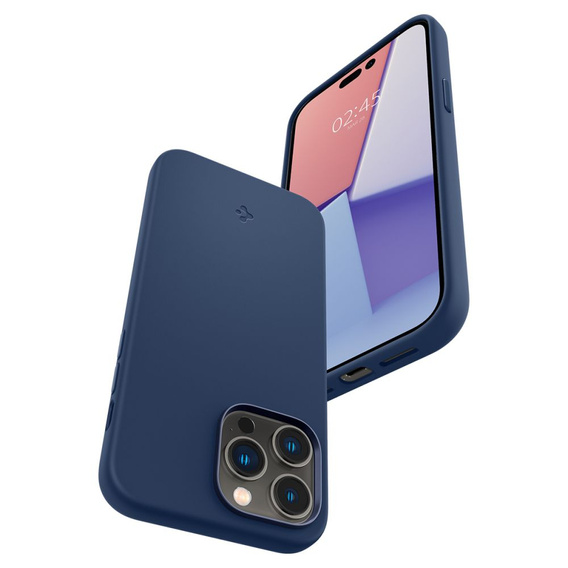 Etui Spigen do iPhone 14 Pro, Silicone Fit MagSafe, Navy Blue