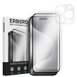 2x Szkło + szybka na aparat do iPhone 15 Pro Max, ERBORD Hartowane 9H/3D