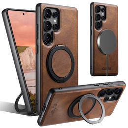 Etui Suteni G3 do Samsung Galaxy S25 Ultra z obrotową podstawką i MagSafe – brązowe