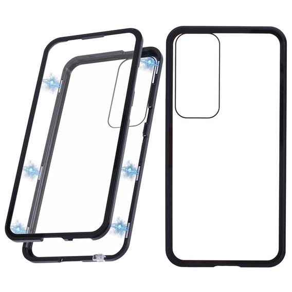 Etui do Samsung Galaxy S25+ Plus, Magnetic Dual Glass, czarne