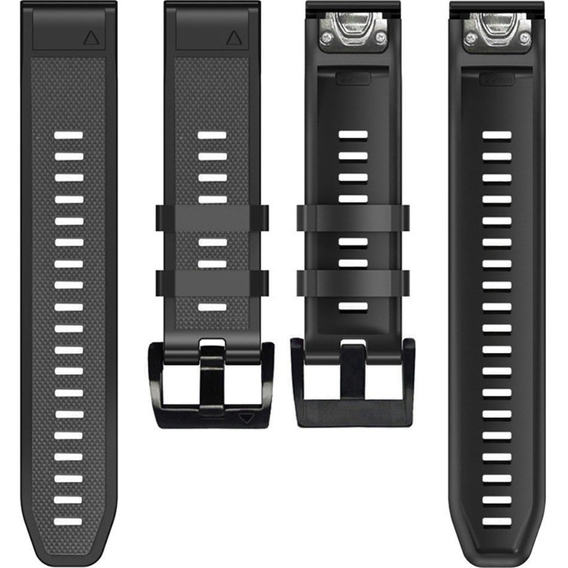 Pasek Silikonowy Quickfit 26mm do Garmin, Ciemny Szary / Czarny