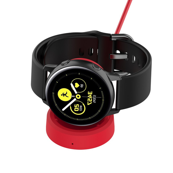 Ładowarka, Stacja dokująca do Samsung Galaxy Watch 3/4/5/6/7/Pro/Ultra/Active, Czerwona
