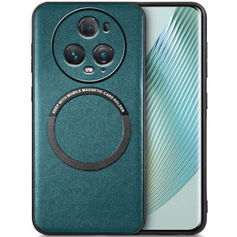 Etui do Honor Magic 5 Pro, Leather Hybrid MagSafe, zielone