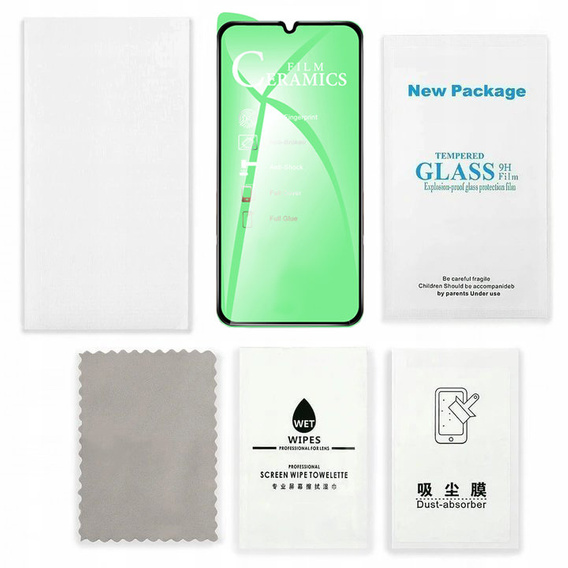 Szkło Hybrydowe 5D Full Glue Ceramic do Samsung Galaxy A70, Black