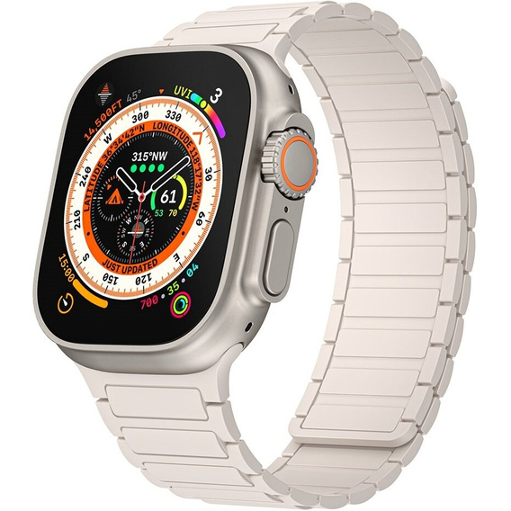 Pasek Silikonowy do Apple Watch 1/2/3/4/5/6/7/8/9/10/11/SE Ultra 1/2/3 42/44/45/46/49mm, Beżowy