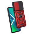Etui pancerne do Samsung Galaxy M52 5G, CamShield Slide, czerwone