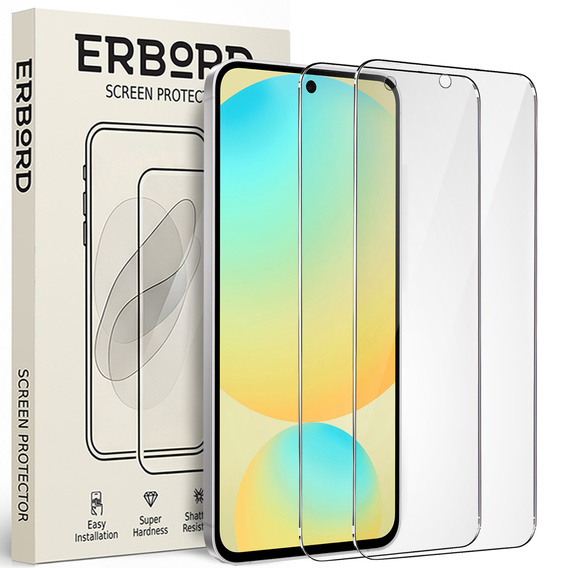 2x Szkło Hartowane do Samsung Galaxy S24 FE 5G, ERBORD 9H Hard Glass, szybka