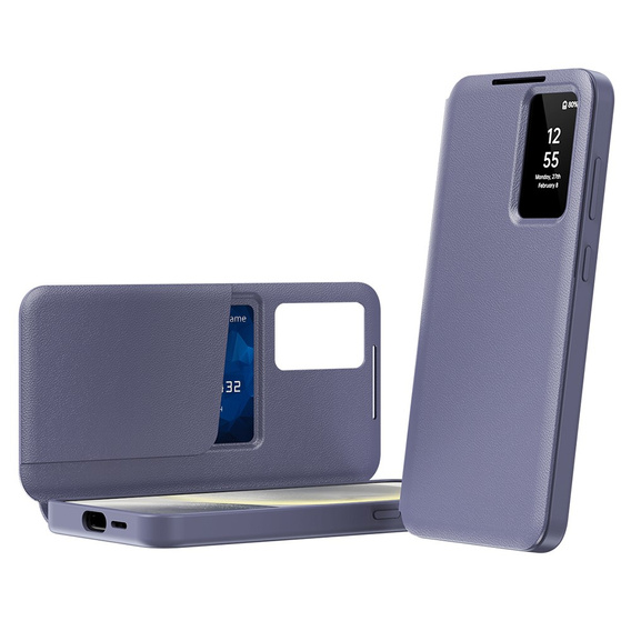 Etui z klapką do Samsung Galaxy S22+ Plus, Smart View Wallet, fioletowe