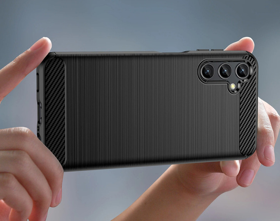 Etui do Samsung Galaxy A54 5G, Karbon, czarne + szkło 3D