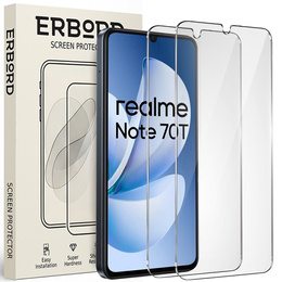 2x Szkło Hartowane do Realme Note 70T 4G, ERBORD 9H Hard Glass, szybka