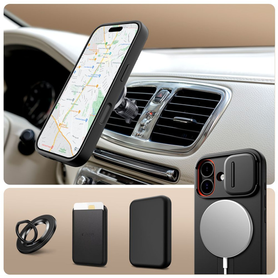Etui Tech-Protect do iPhone 17, Kevlar Aura MagSafe, Czarne