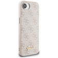 Etui GUESS do iPhone 16E, 4G Metal Gold Logo, różowe