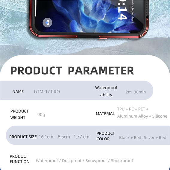 Etui Wodoodporne IP68 do iPhone 17 Pro, SHELLBOX GTM MagSafe, czarne