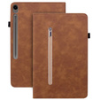 Etui do Samsung Galaxy Tab S10 Lite / S10 FE / S9 FE, Wallet Pen Slot, brązowy