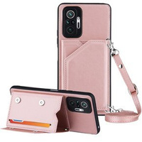 Etui Card Strap do Xiaomi Redmi Note 10 Pro / Pro Max - Rose Gold