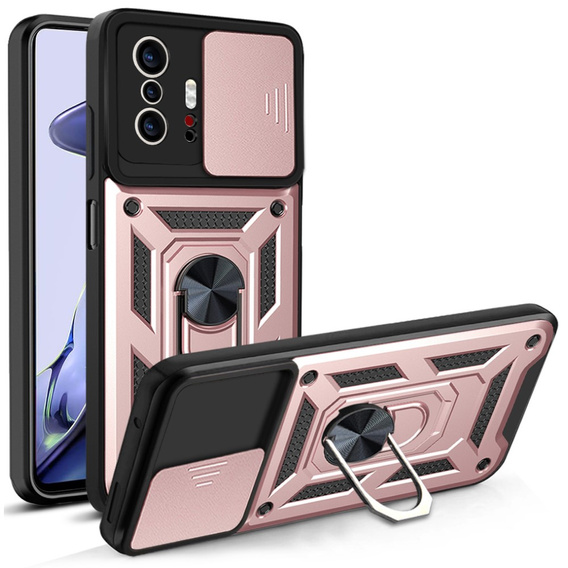 Etui pancerne do Xiaomi 11T / 11T Pro, CamShield Slide, różowe rose gold