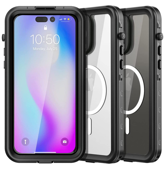 Etui wodoodporne do iPhone 14 Pro Max, Redpepper, do MagSafe, czarne