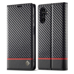 Etui z klapką do Samsung Galaxy A35 5G, Carbon LC.IMEEKE, czarne