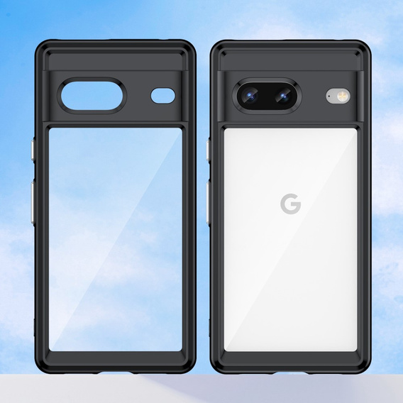 Etui do Google Pixel 7 5G, Fusion Hybrid, z ochroną aparatu, przezroczyste / czarne