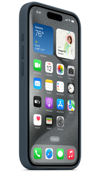 Oryginalne Etui Apple Silicone Case MagSafe do iPhone 15 Pro, Storm Blue MT1D3ZM/A