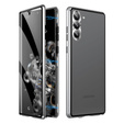 Etui do Samsung Galaxy S23 Plus, Magnetic Dual Glass, srebrne